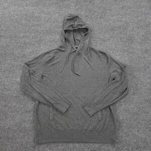 Banana Republic Hoodie Mens Large Gray Silk Linen Lightweight Sweatshirt Preppy